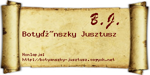 Botyánszky Jusztusz névjegykártya